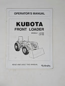 Kubota LA1002, LA1162 FRONT LOADER Operators Manual