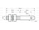 Lower Link Implement Pin 22x135mm, Thread size 7/8''x70mm Cat. 1 ( S.211