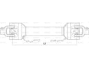 PTO Shaft - Sparex (Lz) Length: 980mm, 1 3/8'' x 6 Spline Q.R. to 1 3/8'' x 6 Spline Q.R.