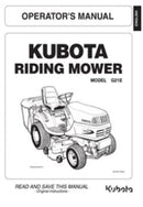 Kubota Operators Manual - G18LD / G21LD Ride on Mower