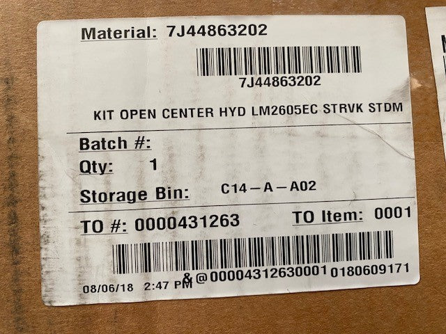 Kubota 7J44863202 / 7J448-63202 Kit Open Center Hyd LM2605 STRVK STDM