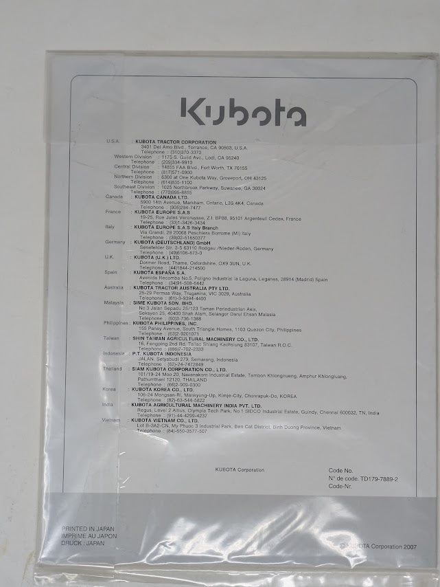 Kubota L4240, L5040, L5240, L5740 Tractor Operators Manual