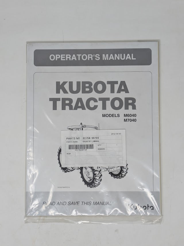 Kubota M6040, M7040 Tractor Operators Manual