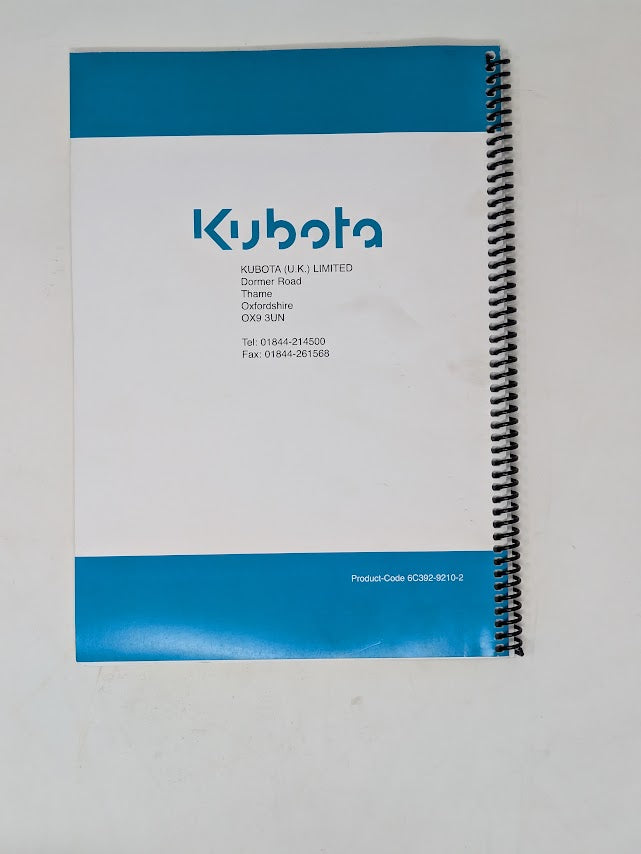 Kubota B1620, B1820 Tractor Operators Manual