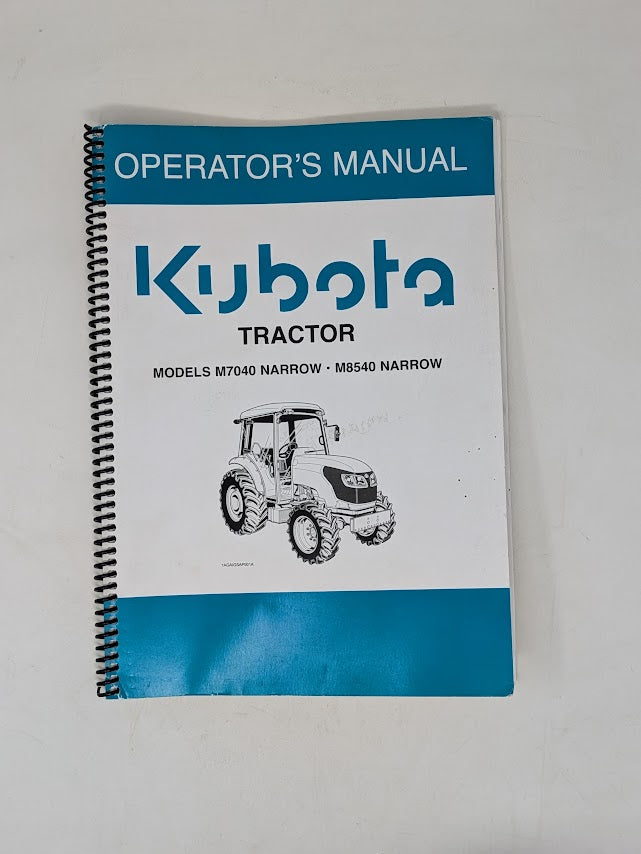 Kubota M7040-NARROW, M8540-NARROW Tractor Operators Manual