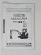 Kubota 91-3, 101-3, 121-3, 161-3 EXAVATOR Operators Manual