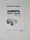 Kubota LA1002, LA1162 FRONT LOADER Operators Manual