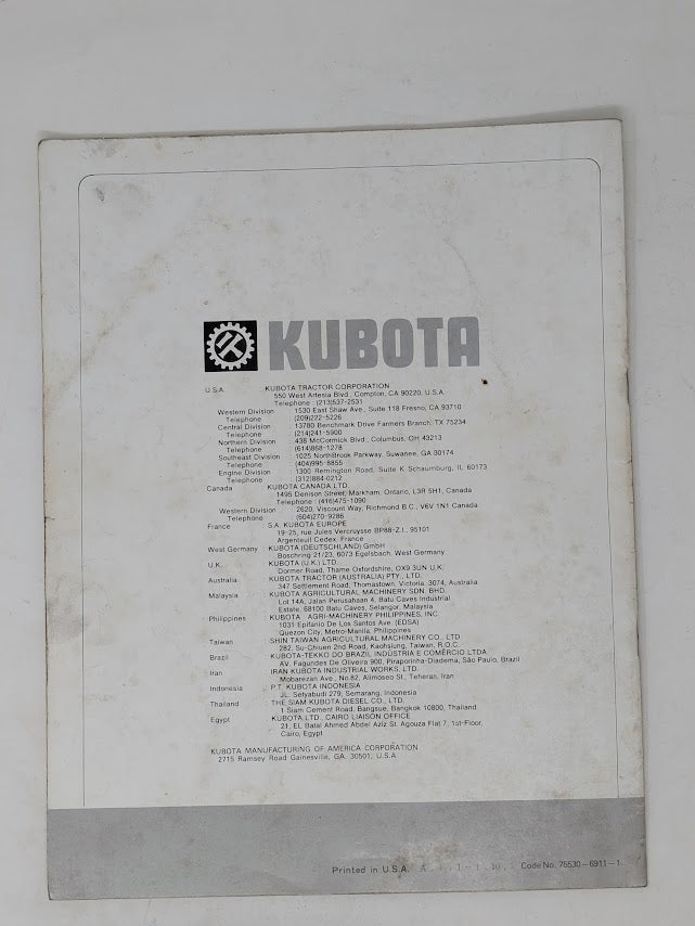 Kubota LA350 FRONT LOADER Operators Manual