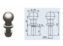 Tow Ball Dia 50mm, Max. Towed Load 2000Kg