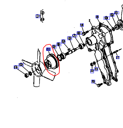 Kubota 15321-74250 Fan Pulley