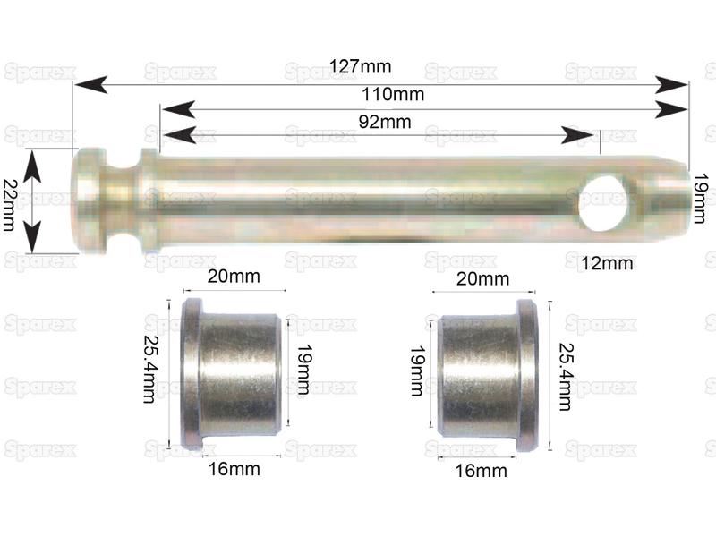 Top Link Pin - Conversion Kit ( S.222 ) Cat 1 and Cat 2