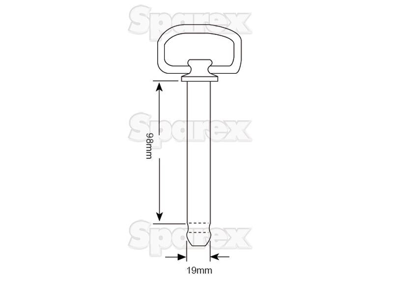 Hitch Pin with Chain & Linch Pin 19x98mm ( S.408 )
