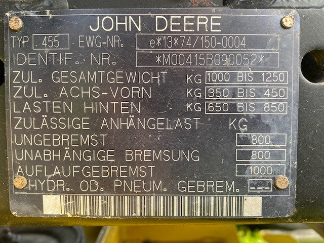 John Deere 455 Mower