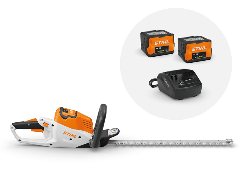 Stihl HSA50 AK SYSTEM Compact Cordless / Battery Hedgetrimmer with  2xAK10 + AL101