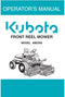 Kubota Operators Manual - AM3300 Outfront Cylinder Mower