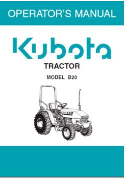 Kubota Operators Manual - B20 Tractor