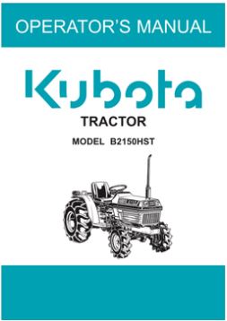 Kubota Operators Manual - B2150HST Tractor