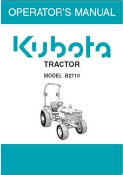 Kubota Operators Manual - B2710 Tractor