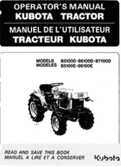 Kubota Operators Manual - B5100D, B6100D, B7100D, B5100E, B6100E Tractor