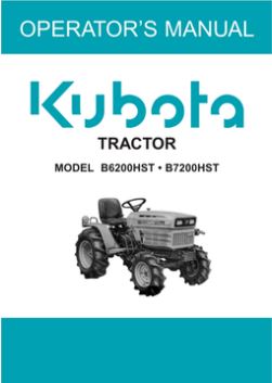 Kubota Operators Manual - B6200 HST, B7200 HST Tractor