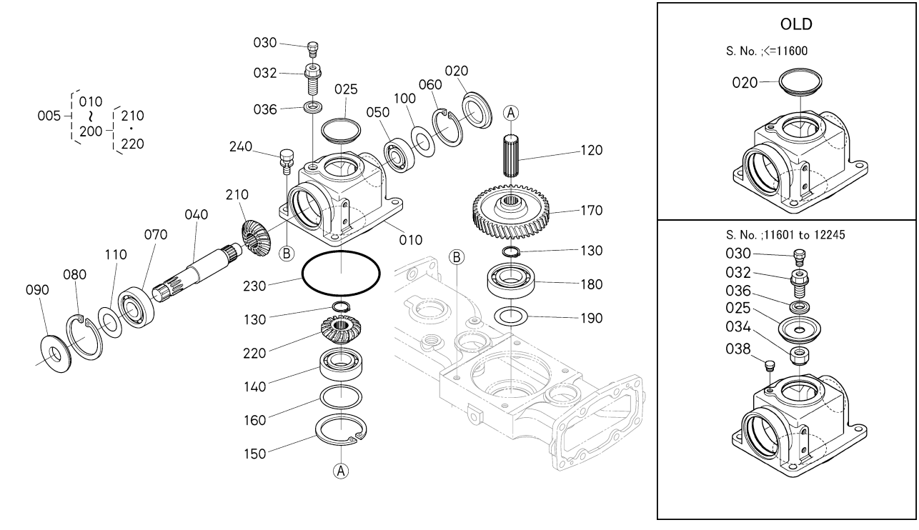 Kubota RCK48-G23 Deck Parts - Bevel Gear Case – Hughie Willett Machinery
