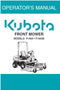 Kubota Operators Manual - F1900, F1900E Outfront Ride on Mower