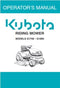 Kubota Operators Manual - G1700, G1900 Ride on Mower