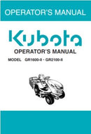 Kubota Operators Manual - GR1600-II(MK2), GR2100-II(MK2) Ride on Mower