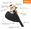Stihl SHA56 Leaf Blower Vacuum Shredder AK SYSTEM (incl 2xAK20 + AL101)