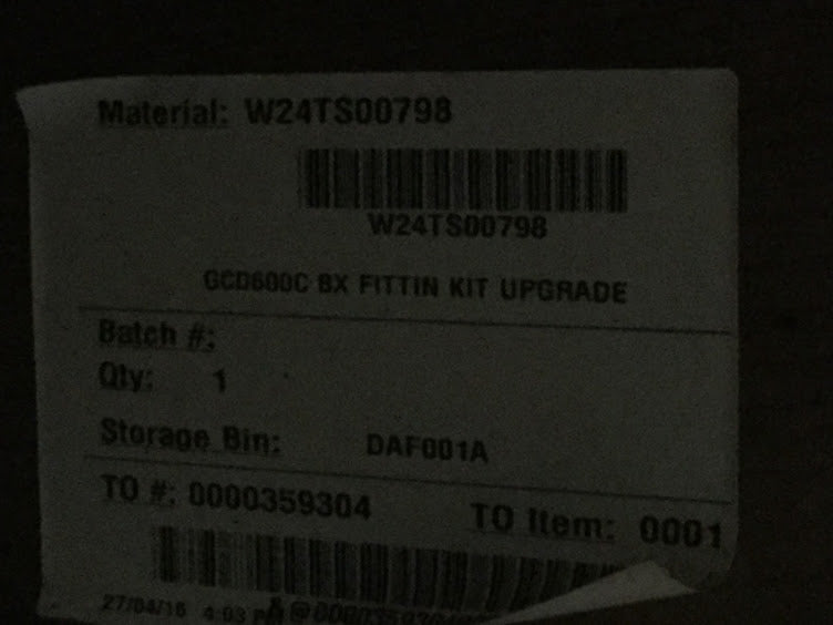 Kubota GCD600C BX Fitting Kit Upgrade W24TS-00798