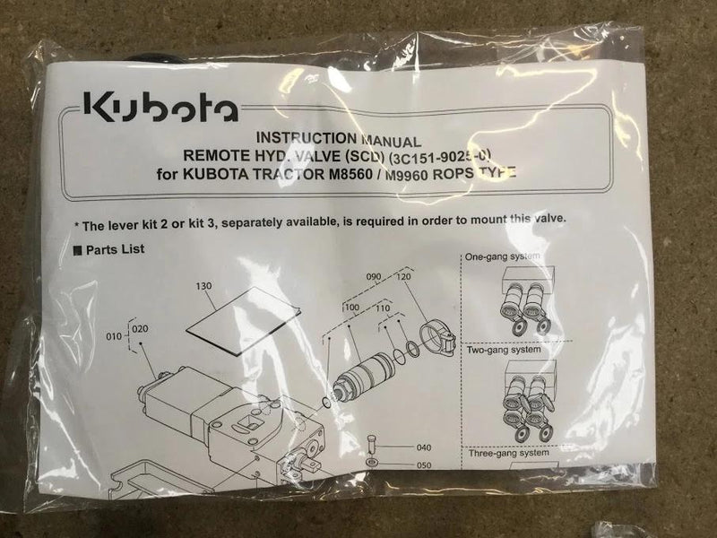 3C151-90250 Kubota AUXILIARY CONTROL VALVE SCD Valve
