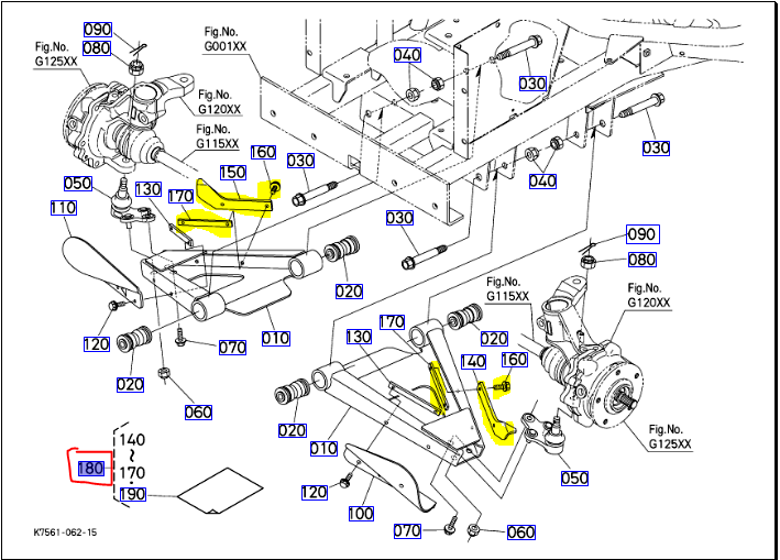 Kubota K7571-91750 Steering Stopper Kit to fit RTV900SG, SR, SW & SW Homologated