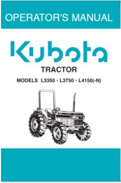 Kubota Operators Manual - L3350, L4150 (-N) Tractor