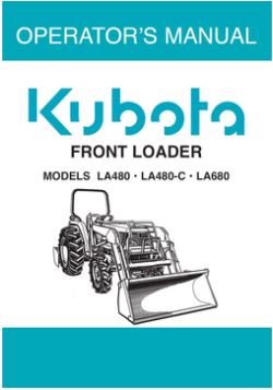 Kubota Operators Manual - LA480, LA480-C, LA680 Tractor Loader