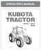 Kubota Operators Manual - M8540, M9540 Cab Tractor