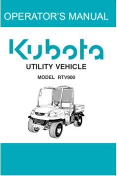 Kubota Operators Manual - RTV900 Non Homologated