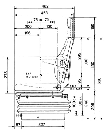 6C392-94402 COBO Seat SC74/M91 Tractor Seat  ( PVC Cover )