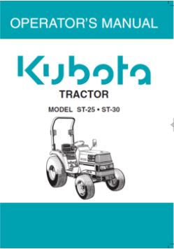 Kubota Operators Manual - St25, St30 Tractor
