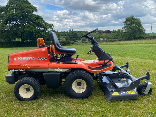 Kubota F1900 4WD mower fitted with Lewis 48 inch rear discharge mowing deck
