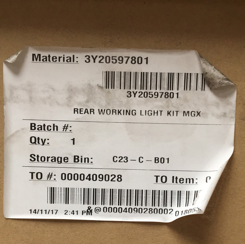 34205-97801  Kubota Rear Working Light Kit MGX