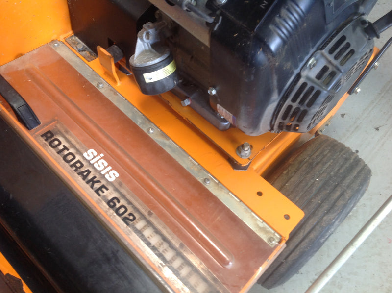 Sisis Rotorake 602s Powered Scarifier, Complete with Seeder unit, Used Sisis 600HD Auto-Rotorake.