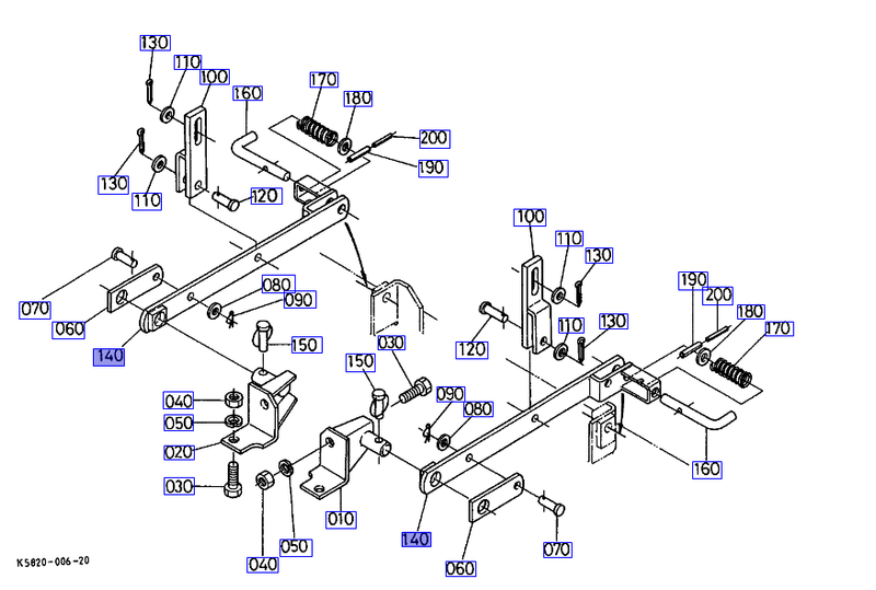 Kubota K5820-51290 Rear Link to fit RC60-ST and RC60-STR
