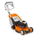 The STIHL RM655RS petrol lawn mower  Stihl RM 655 RS Self Propelled Lawnmower with Rear Roller - 21"